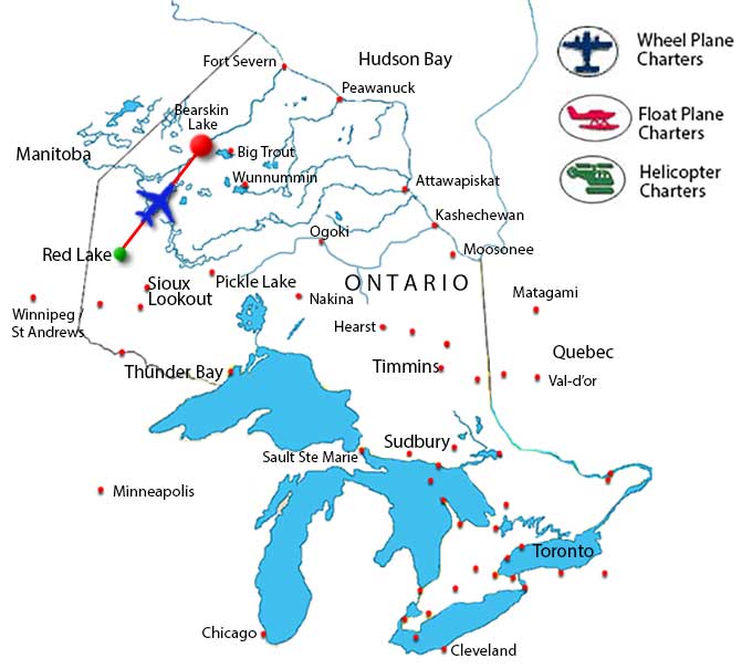 Red Lake to Bearskin Lake route